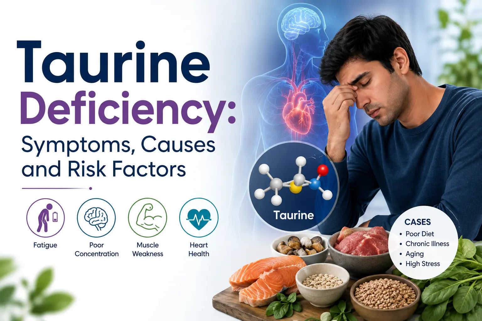 Taurine Deficiency: Symptoms, Causes and Risk Factors